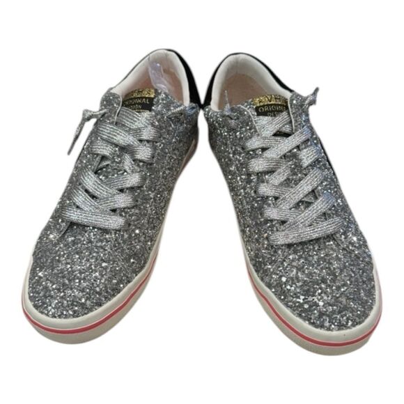 New Vintage Havana Flair 6 Silver Glitter Women's Shoes Sneakers 8 - Picture 3 of 6